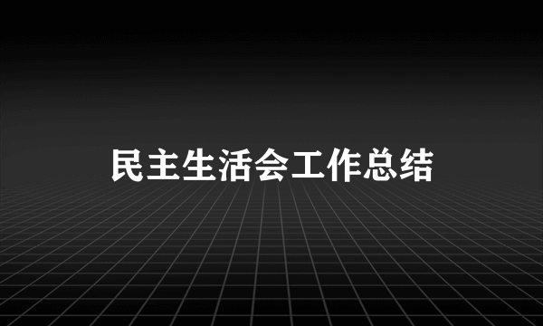民主生活会工作总结