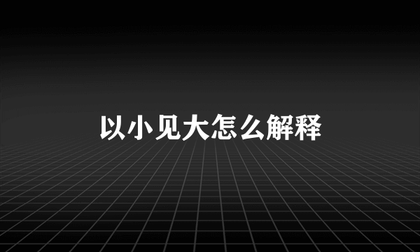以小见大怎么解释