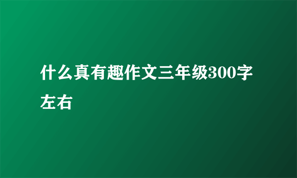 什么真有趣作文三年级300字左右