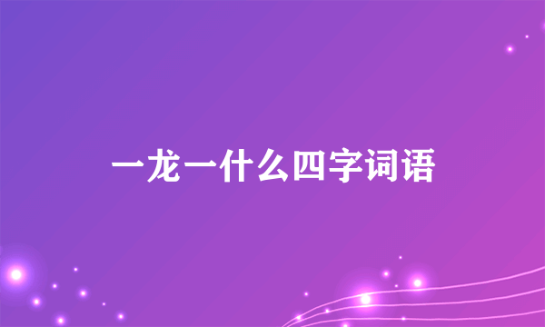 一龙一什么四字词语
