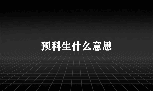 预科生什么意思