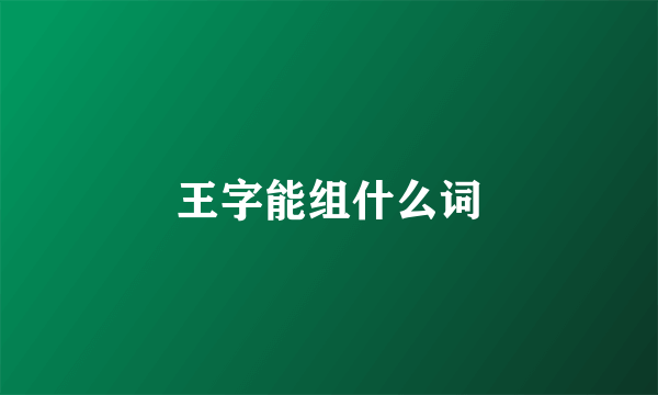 王字能组什么词