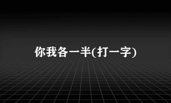 你我各一半(打一字)