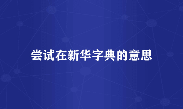 尝试在新华字典的意思