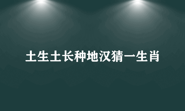 土生土长种地汉猜一生肖