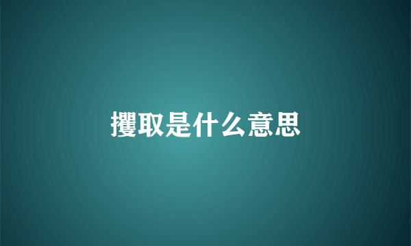 攫取是什么意思