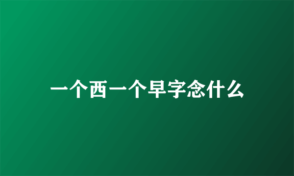 一个西一个早字念什么