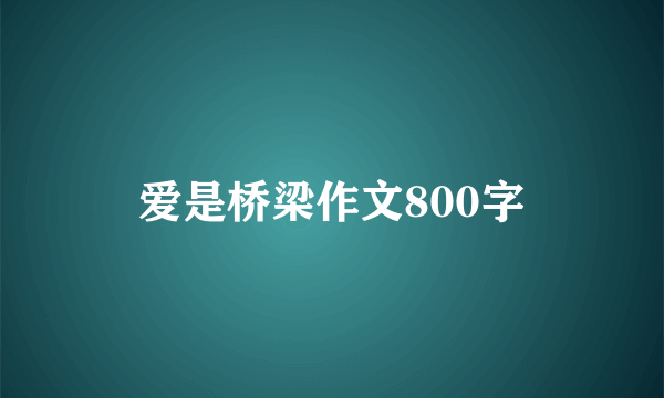爱是桥梁作文800字