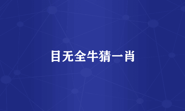 目无全牛猜一肖