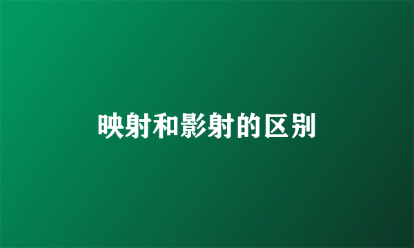 映射和影射的区别