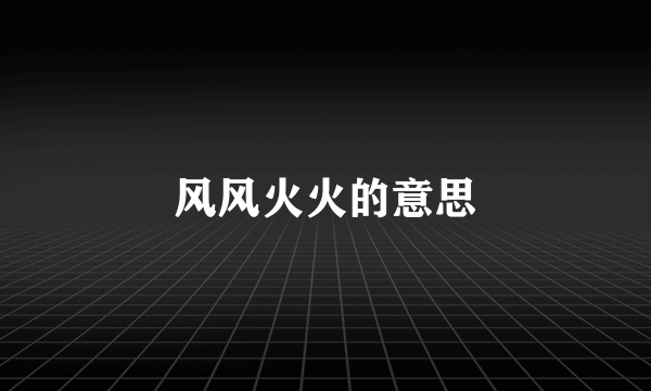 风风火火的意思