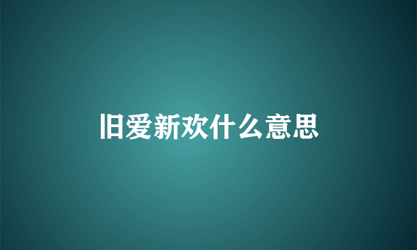 旧爱新欢什么意思