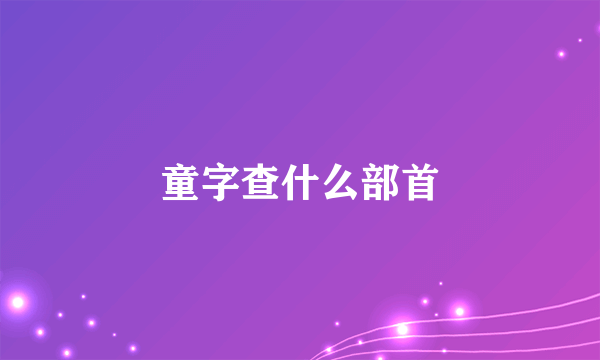 童字查什么部首