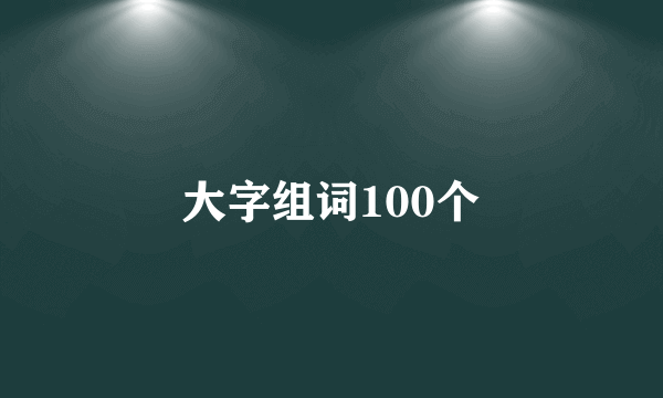 大字组词100个