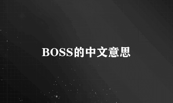 BOSS的中文意思