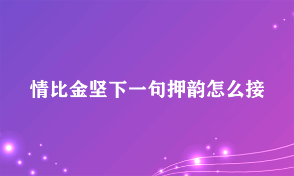 情比金坚下一句押韵怎么接