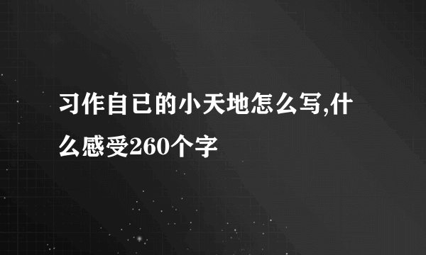 习作自已的小天地怎么写,什么感受260个字