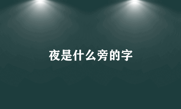夜是什么旁的字