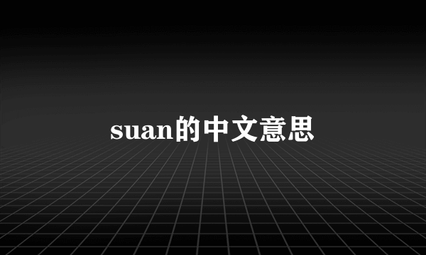 suan的中文意思