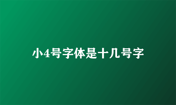 小4号字体是十几号字