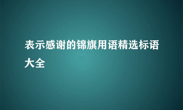 表示感谢的锦旗用语精选标语大全