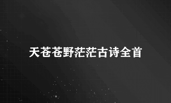 天苍苍野茫茫古诗全首