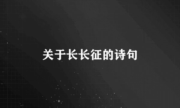 关于长长征的诗句