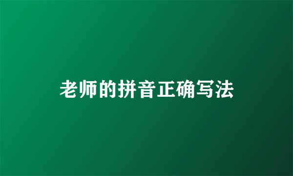 老师的拼音正确写法
