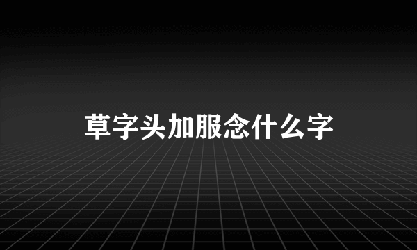 草字头加服念什么字