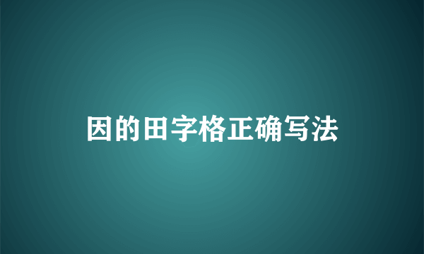 因的田字格正确写法