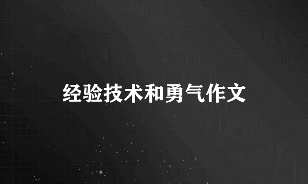 经验技术和勇气作文