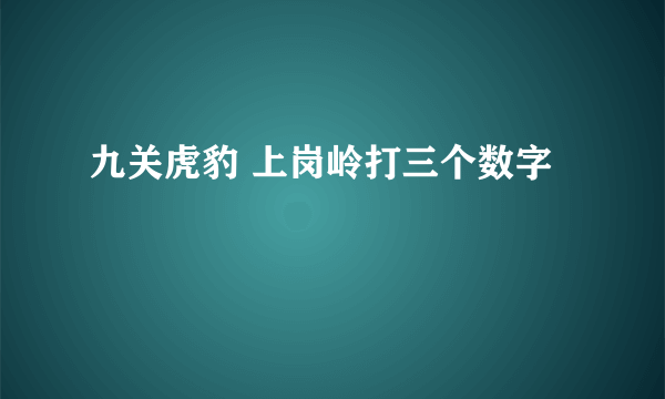 九关虎豹 上岗岭打三个数字