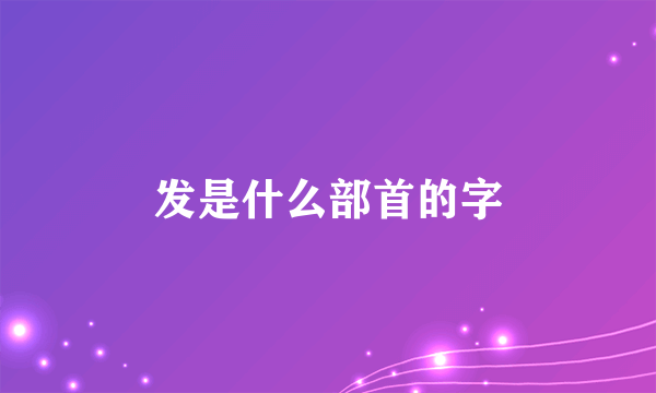 发是什么部首的字