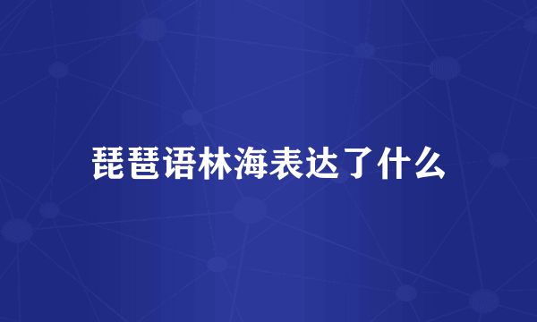 琵琶语林海表达了什么