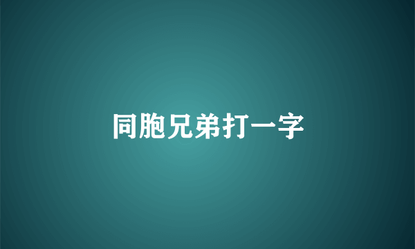 同胞兄弟打一字