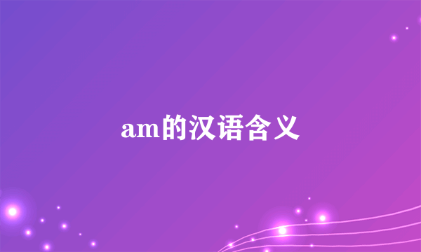 am的汉语含义