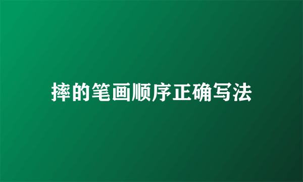 摔的笔画顺序正确写法
