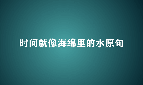 时间就像海绵里的水原句