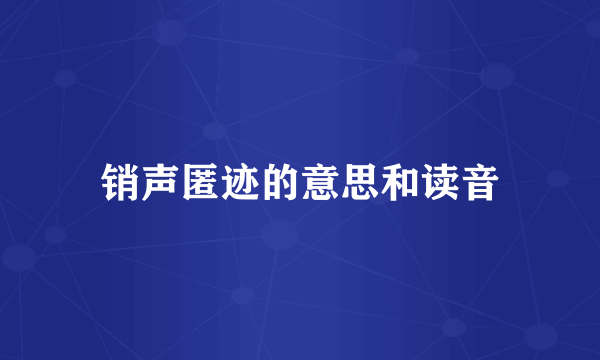 销声匿迹的意思和读音