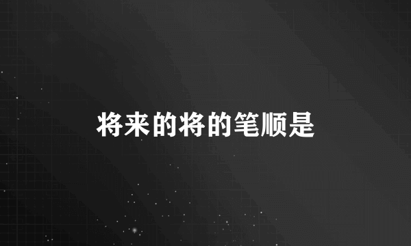 将来的将的笔顺是