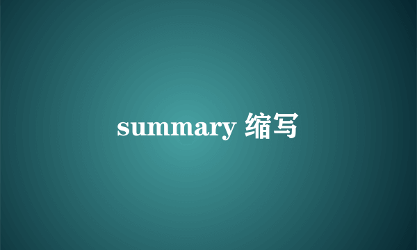 summary 缩写