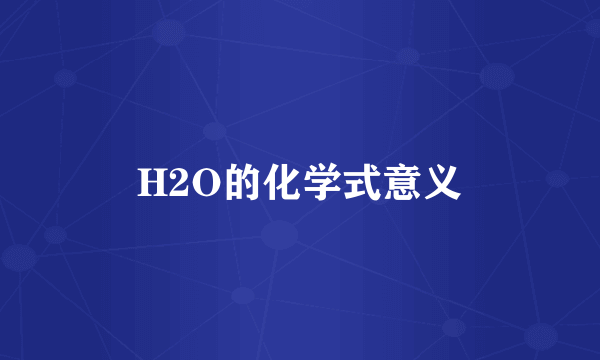 H2O的化学式意义