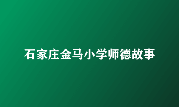 石家庄金马小学师德故事