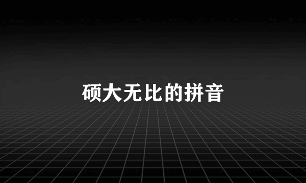 硕大无比的拼音