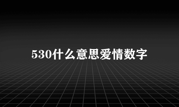 530什么意思爱情数字