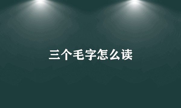 三个毛字怎么读