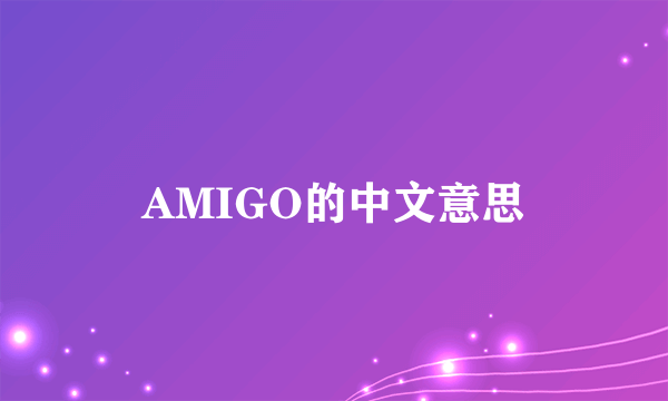 AMIGO的中文意思