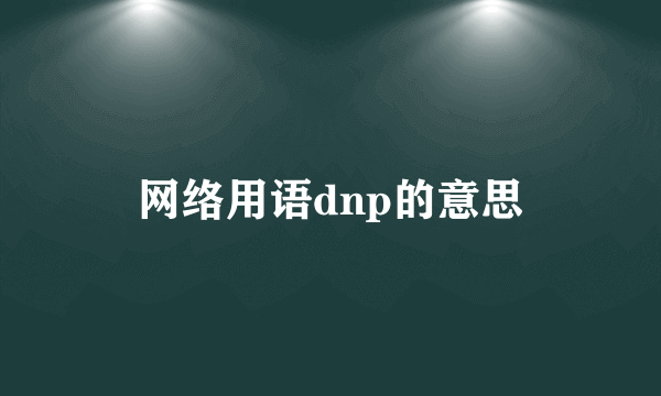 网络用语dnp的意思