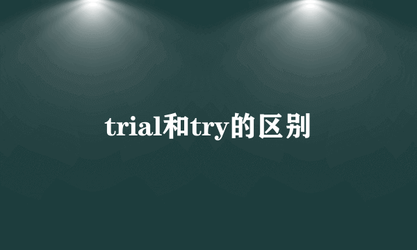 trial和try的区别