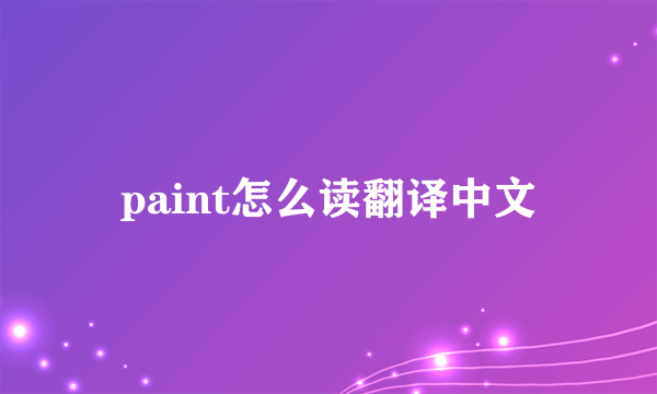 paint怎么读翻译中文